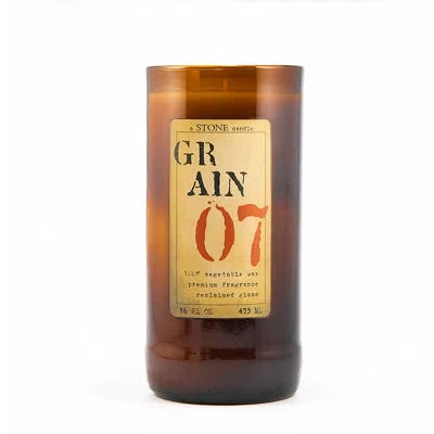 Stone Candles Grain 16oz Everyday Reclaimed Bottle Candle In Brown