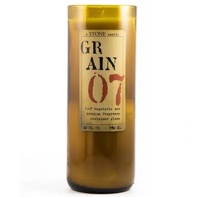 Stone Candles Grain 20oz Everyday Reclaimed Bottle Candle In Green