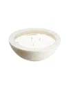 Stone Candles Handmade 20cm X 7cm Crystal Bowl Candle In White