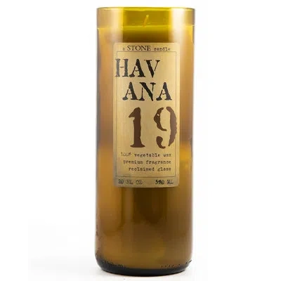Stone Candles Havana 20oz Everyday Reclaimed Bottle Candle In Green