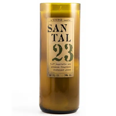 Stone Candles Santal Noir 20oz Everyday Reclaimed Bottle Candle In Green