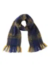 Stone Checked-pattern Scarf In Blue