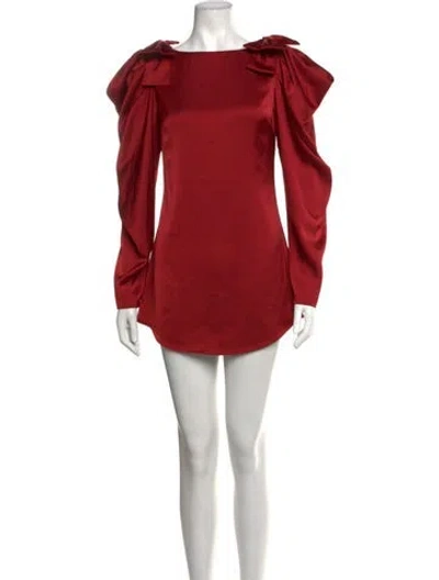Pre-owned Stone Cold Fox Bateau Neckline Mini Dress In Red