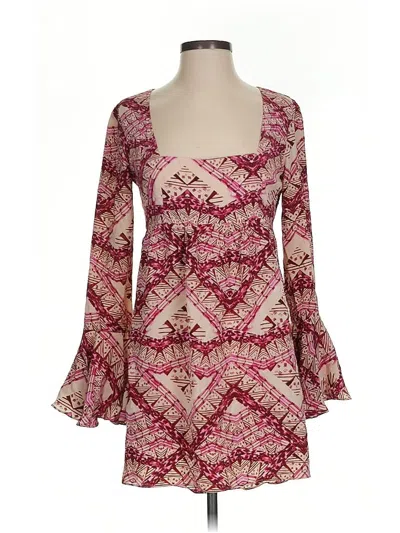Pre-owned Stone Cold Fox Casual Dress In Burgundy