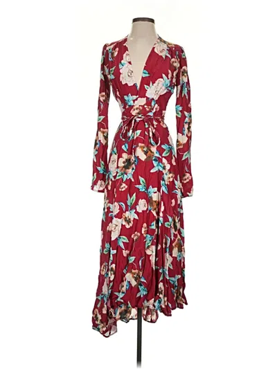 Pre-owned Stone Cold Fox Casual Dress In Burgundy