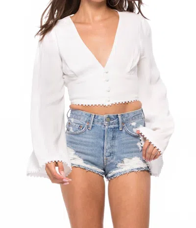 Stone Cold Fox Cruise Top In White In Brown
