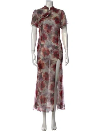 Pre-owned Stone Cold Fox Floral Print Long Dress In Multicolor