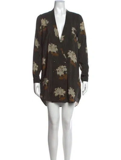 Pre-owned Stone Cold Fox Floral Print Mini Dress In Black