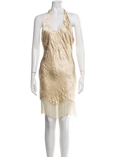 Pre-owned Stone Cold Fox Floral Print Mini Dress W/ Tags In Neutrals