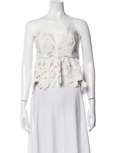 Pre-owned Stone Cold Fox Floral Print V-neck Top In White