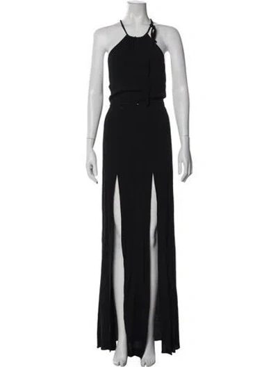 Pre-owned Stone Cold Fox Halterneck Long Dress In Black