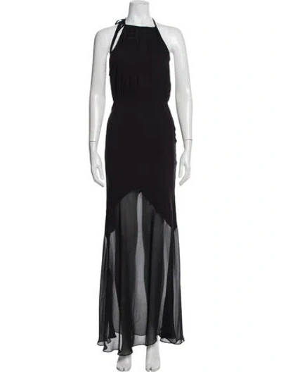 Pre-owned Stone Cold Fox Halterneck Long Dress In Black