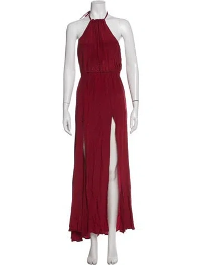 Pre-owned Stone Cold Fox Halterneck Long Dress In Red