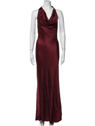Pre-owned Stone Cold Fox Halterneck Long Dress In Red