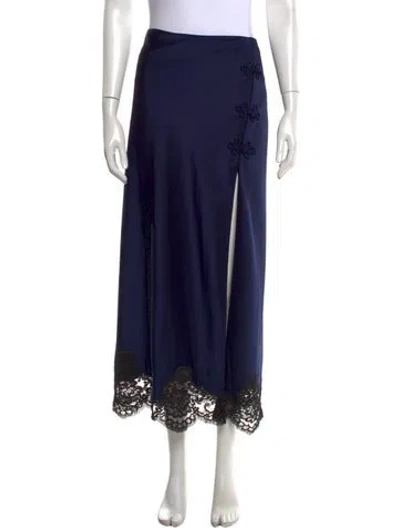 Pre-owned Stone Cold Fox Lace Pattern Long Skirt In Blue