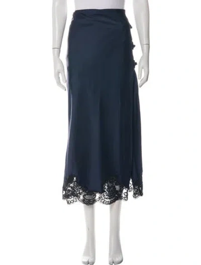 Pre-owned Stone Cold Fox Lace Pattern Long Skirt W/ Tags In Blue