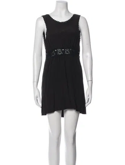 Pre-owned Stone Cold Fox Lace Pattern Mini Dress In Black