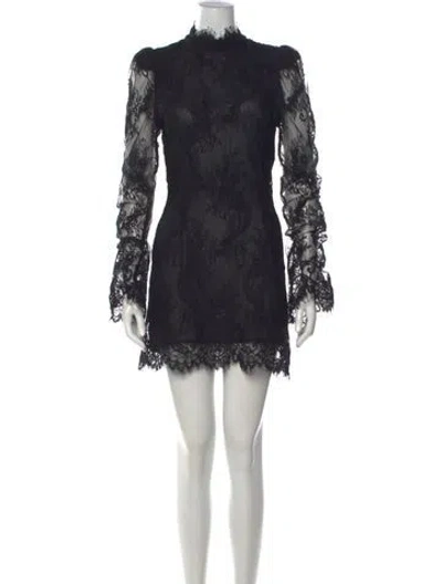 Pre-owned Stone Cold Fox Lace Pattern Mini Dress In Black