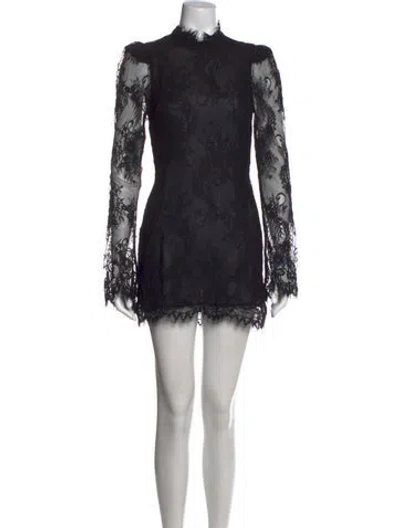 Pre-owned Stone Cold Fox Lace Pattern Mini Dress In Black