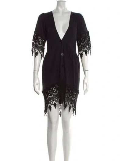 Pre-owned Stone Cold Fox Lace Pattern Mini Dress In Black