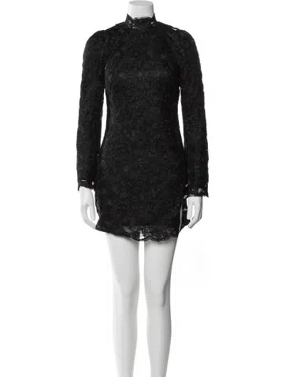 Pre-owned Stone Cold Fox Lace Pattern Mini Dress In Black