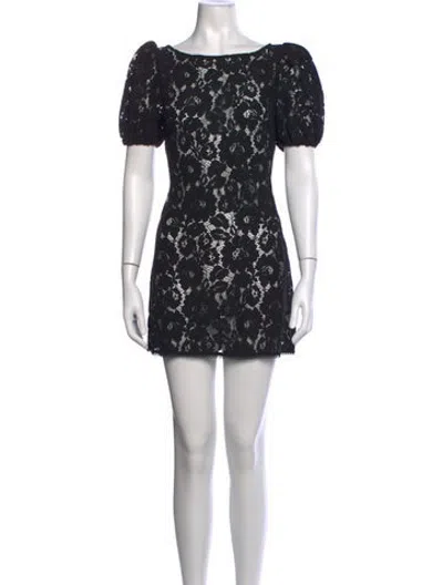 Pre-owned Stone Cold Fox Lace Pattern Mini Dress In Black