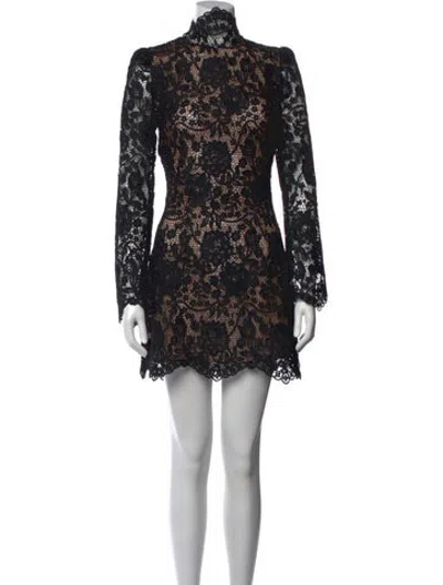Pre-owned Stone Cold Fox Lace Pattern Mini Dress In Black