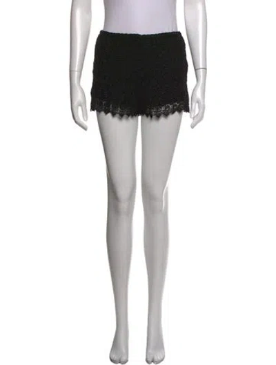 Pre-owned Stone Cold Fox Lace Pattern Mini Shorts In Black