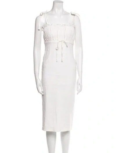 Pre-owned Stone Cold Fox Linen Knee-length Dress In Neutral