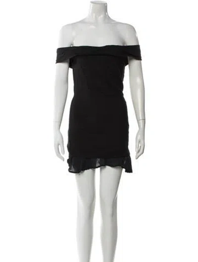 Pre-owned Stone Cold Fox Linen Mini Dress In Black