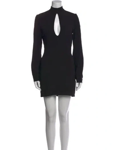 Pre-owned Stone Cold Fox Mock Neck Mini Dress In Black