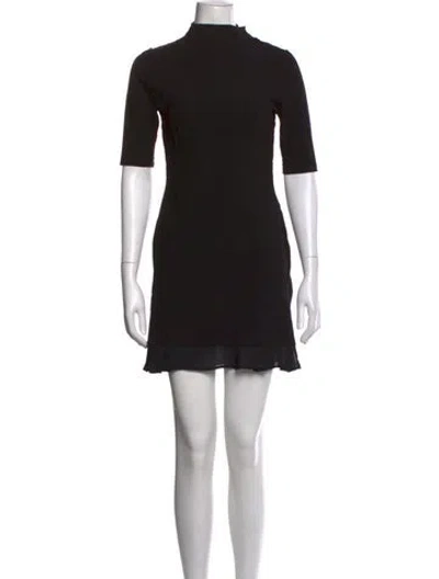 Pre-owned Stone Cold Fox Mock Neck Mini Dress In Black