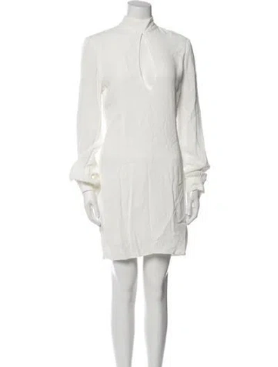 Pre-owned Stone Cold Fox Mock Neck Mini Dress In White