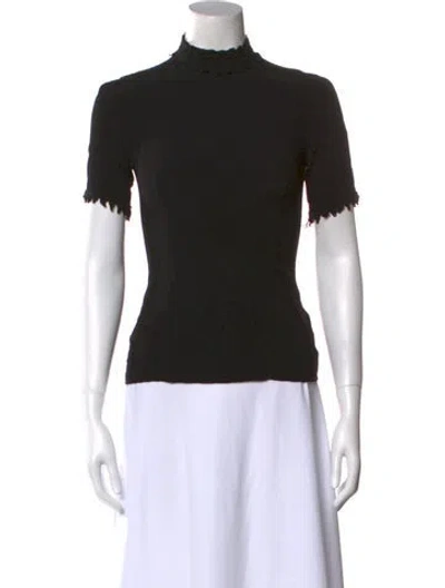 Pre-owned Stone Cold Fox Mock Neck Short Sleeve Top In Black