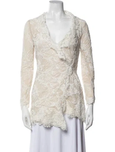Pre-owned Stone Cold Fox Nylon Lace Pattern Jacket In Neutrals