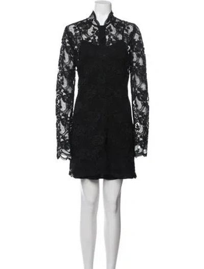 Pre-owned Stone Cold Fox Nylon Mini Dress In Black