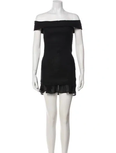 Pre-owned Stone Cold Fox Off-the-shoulder Mini Dress In Black