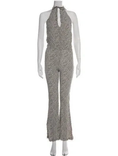 Pre-owned Stone Cold Fox Patterned Halterneck Jumpsuit In Multicolor