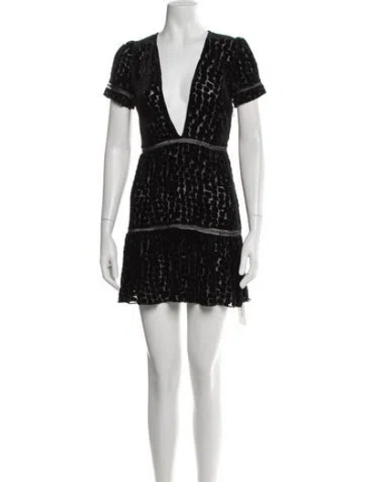 Pre-owned Stone Cold Fox Patterned Mini Dress In Black