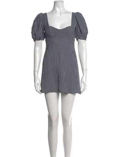 Pre-owned Stone Cold Fox Plaid Print Mini Dress In Blue