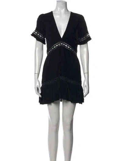 Pre-owned Stone Cold Fox Plunge Neckline Mini Dress In Black
