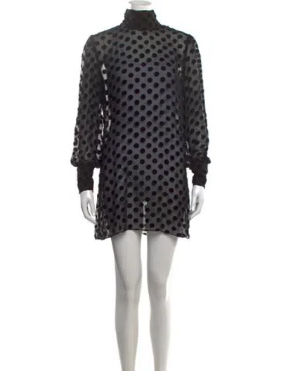 Pre-owned Stone Cold Fox Polka Dot Print Mini Dress In Black