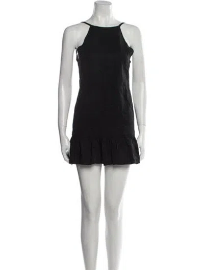 Pre-owned Stone Cold Fox Scoop Neck Mini Dress In Black