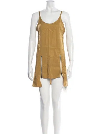 Pre-owned Stone Cold Fox Scoop Neck Mini Dress In Yellow