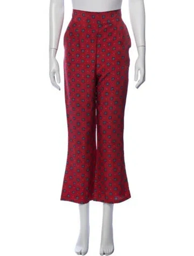 Pre-owned Stone Cold Fox Silk Flared Pants In Red