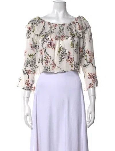 Pre-owned Stone Cold Fox Silk Floral Print Top In Multicolor