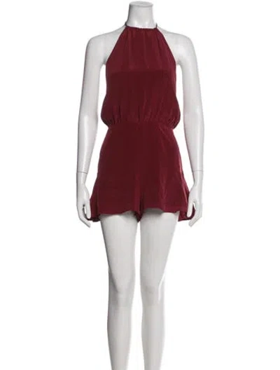 Pre-owned Stone Cold Fox Silk Halterneck Romper In Red