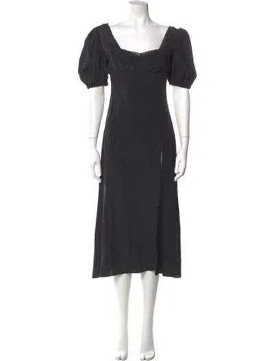 Pre-owned Stone Cold Fox Silk Long Dress In Black