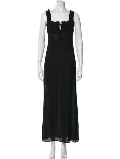 Pre-owned Stone Cold Fox Silk Long Dress In Black