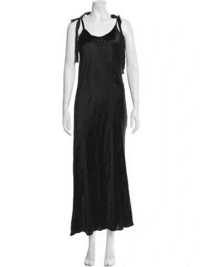 Pre-owned Stone Cold Fox Silk Long Dress In Black